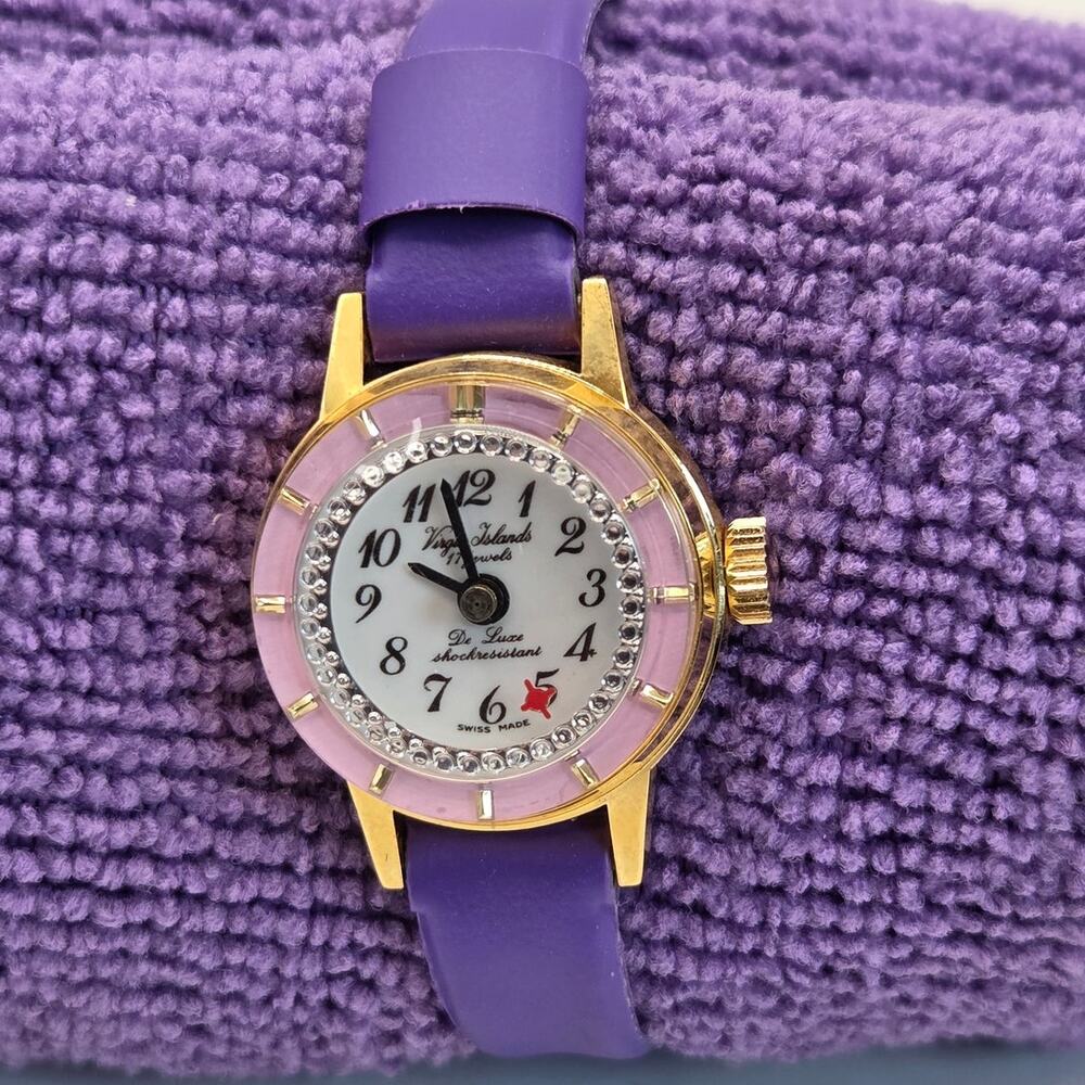 Vintage De Luxe 17 Jewel Swiss Virgin Islands Wind Up Ladies Watch 1960s